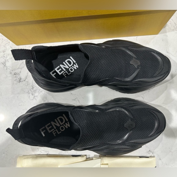 Authentic Fendi Flow Black Sneakers. Size 10 - Picture 8 of 11